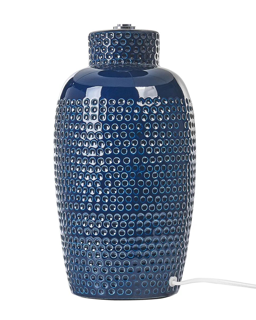 Tischlampe Aus Keramik Marineblau Perlis