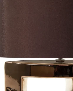 Tischlampe Braun 48 Cm Trommelform Duero