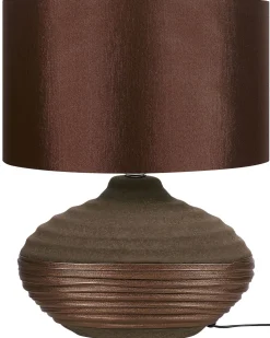 Tischlampe Braun 42 Cm Trommelform Lima