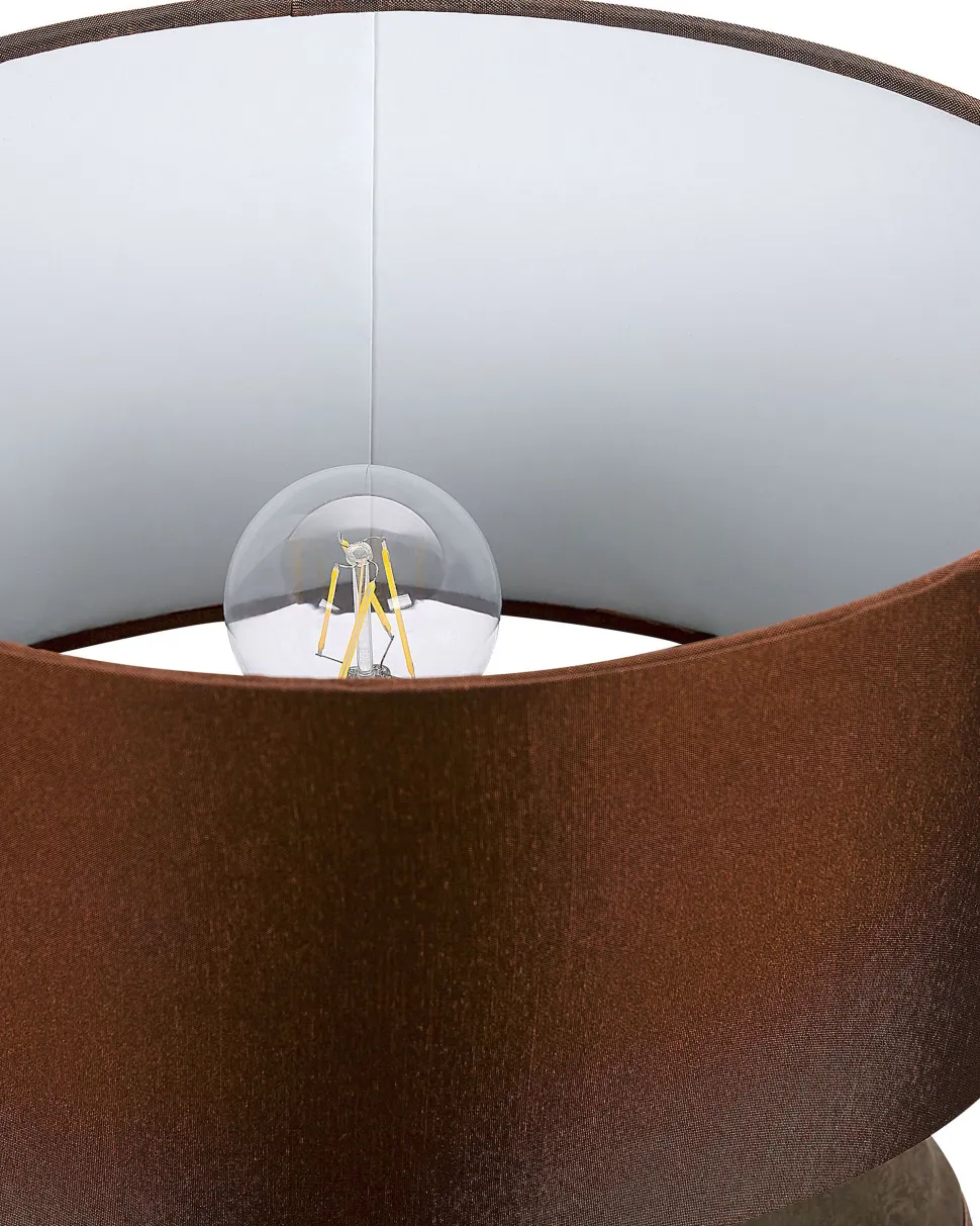 Tischlampe Braun 42 Cm Trommelform Lima