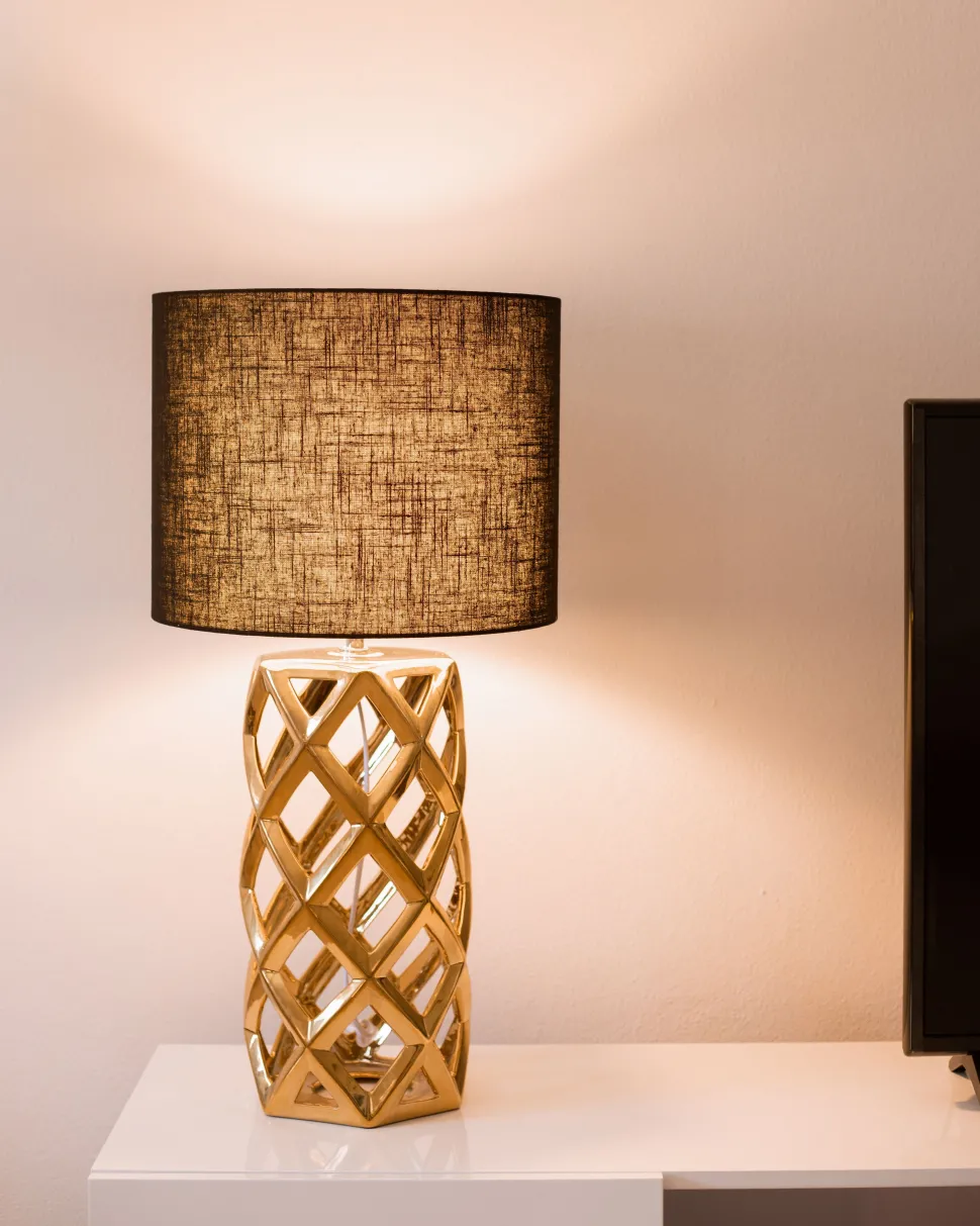Tischlampe Gold 71 Cm Geometrisch Selja