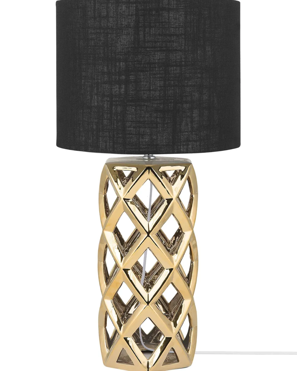 Tischlampe Gold 71 Cm Geometrisch Selja