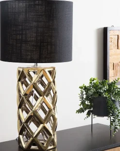 Tischlampe Gold 71 Cm Geometrisch Selja