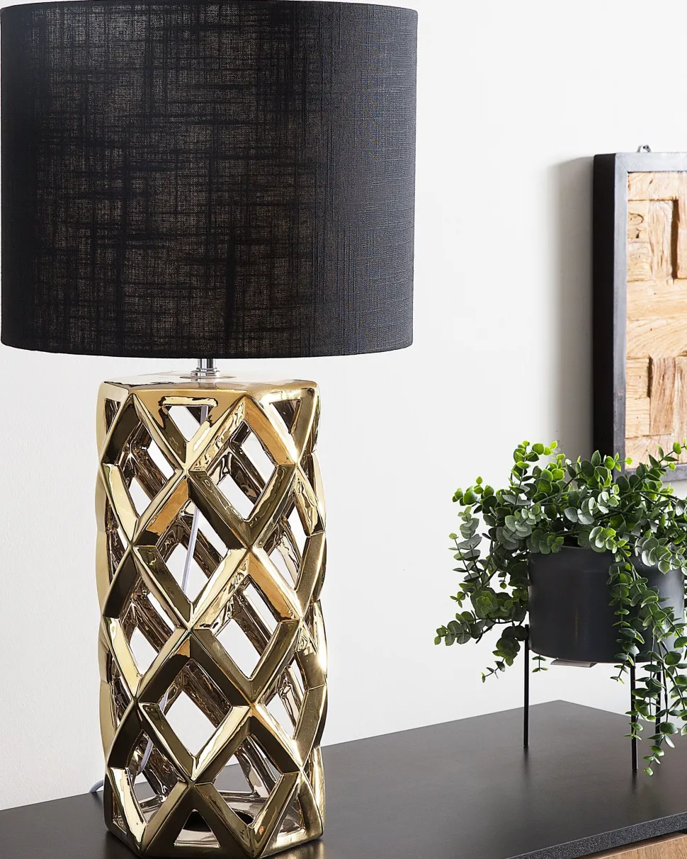 Tischlampe Gold 71 Cm Geometrisch Selja