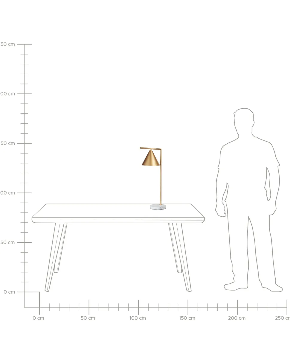 Tischlampe Gold 65 Cm Kegelform Mocal