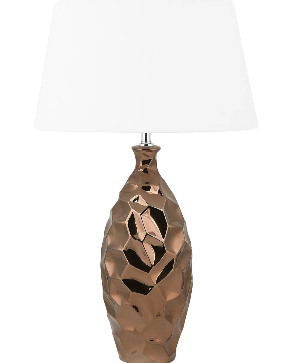 Tischlampe Goldbraun 61 Cm Rund Tori
