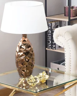 Tischlampe Goldbraun 61 Cm Rund Tori