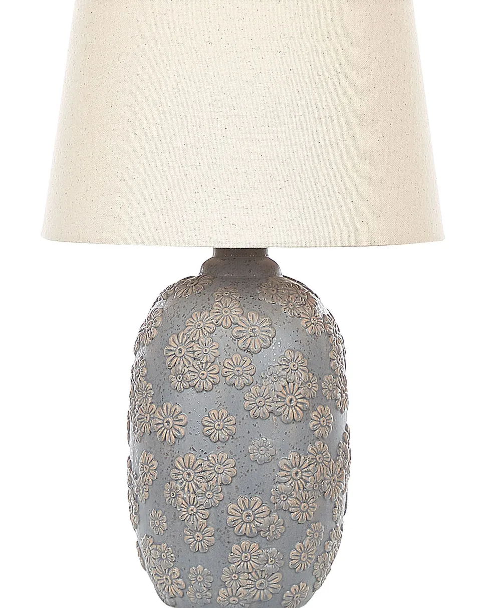 Tischlampe Grau / Beige 46 Cm Kegelform Ferrey
