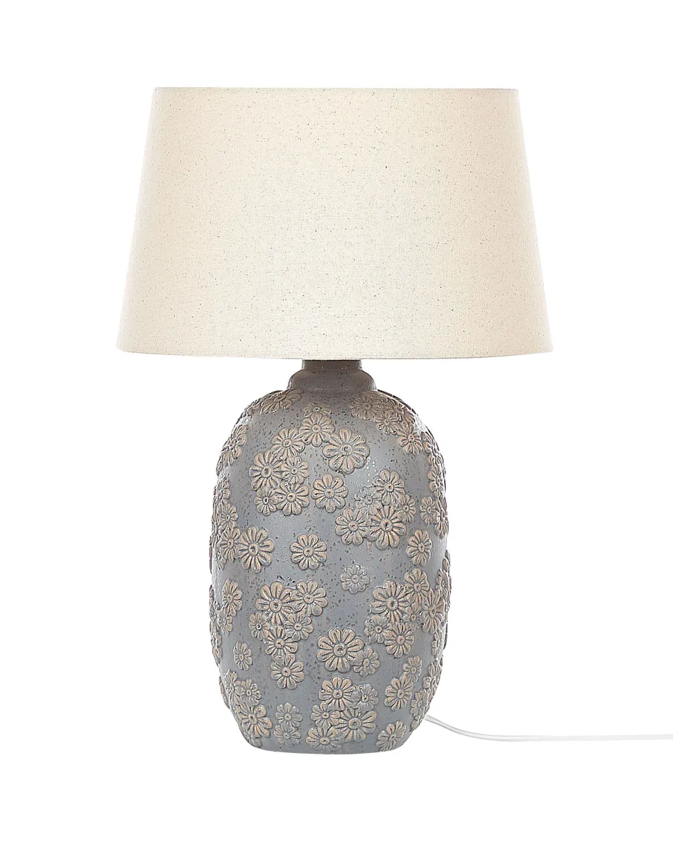 Tischlampe Grau / Beige 46 Cm Kegelform Ferrey