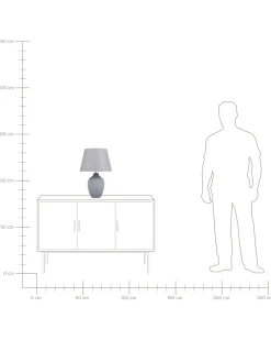 Tischlampe Grau 52 Cm Kegelform Fergus