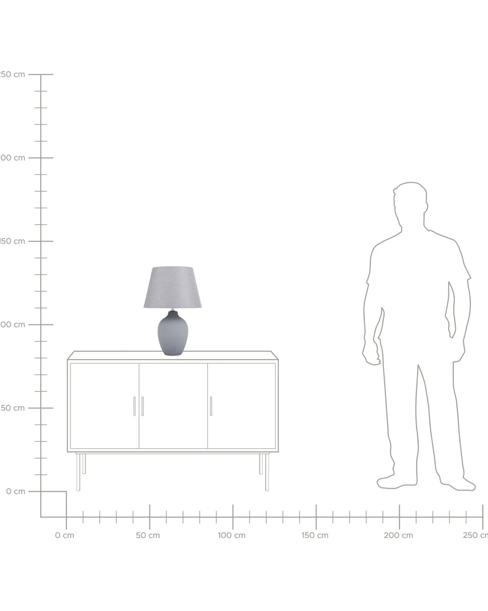 Tischlampe Grau 52 Cm Kegelform Fergus