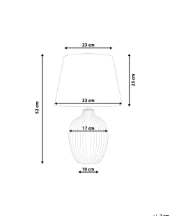 Tischlampe Grau 52 Cm Kegelform Fergus
