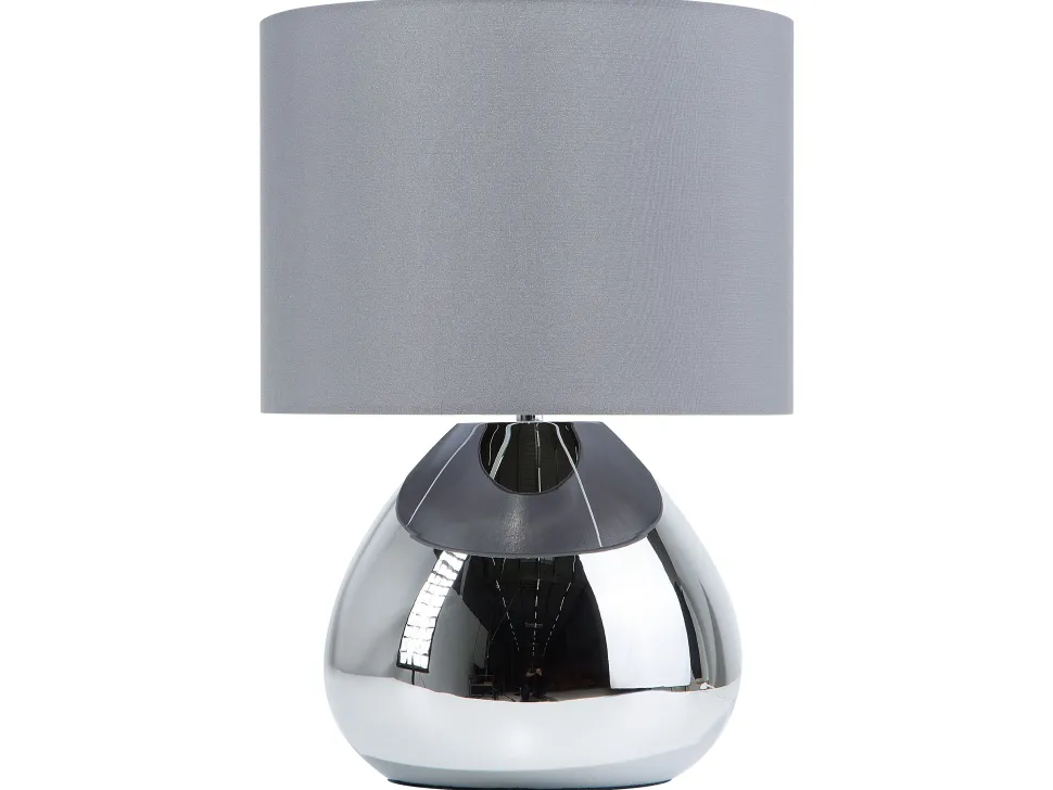 Tischlampe Grau 41 Cm Trommelform Ronava