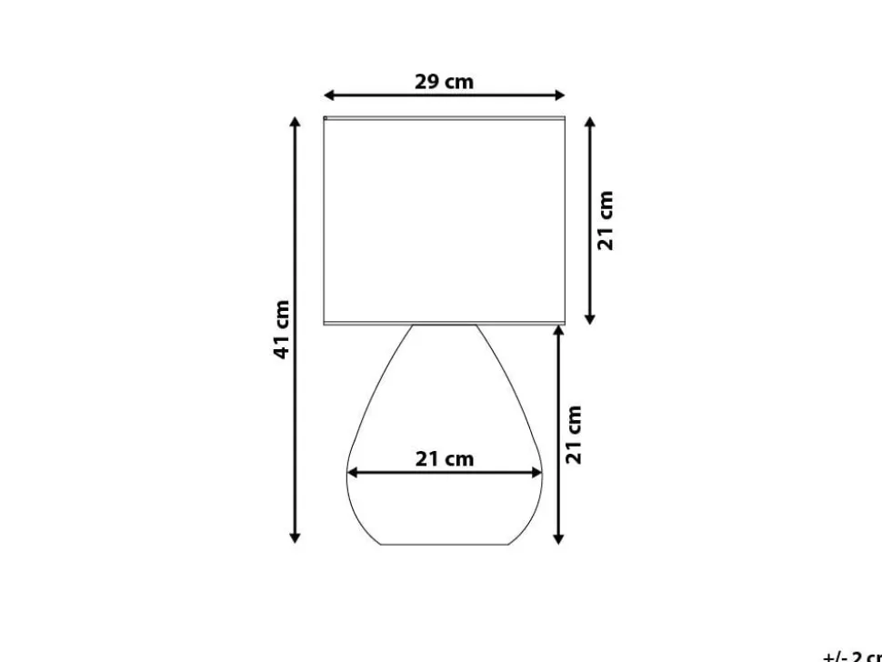 Tischlampe Grau 41 Cm Trommelform Ronava