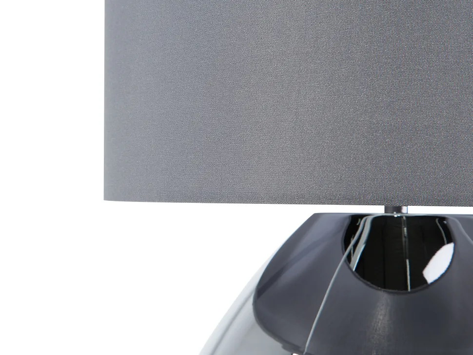 Tischlampe Grau 41 Cm Trommelform Ronava