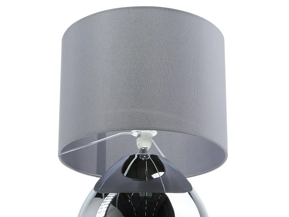 Tischlampe Grau 41 Cm Trommelform Ronava