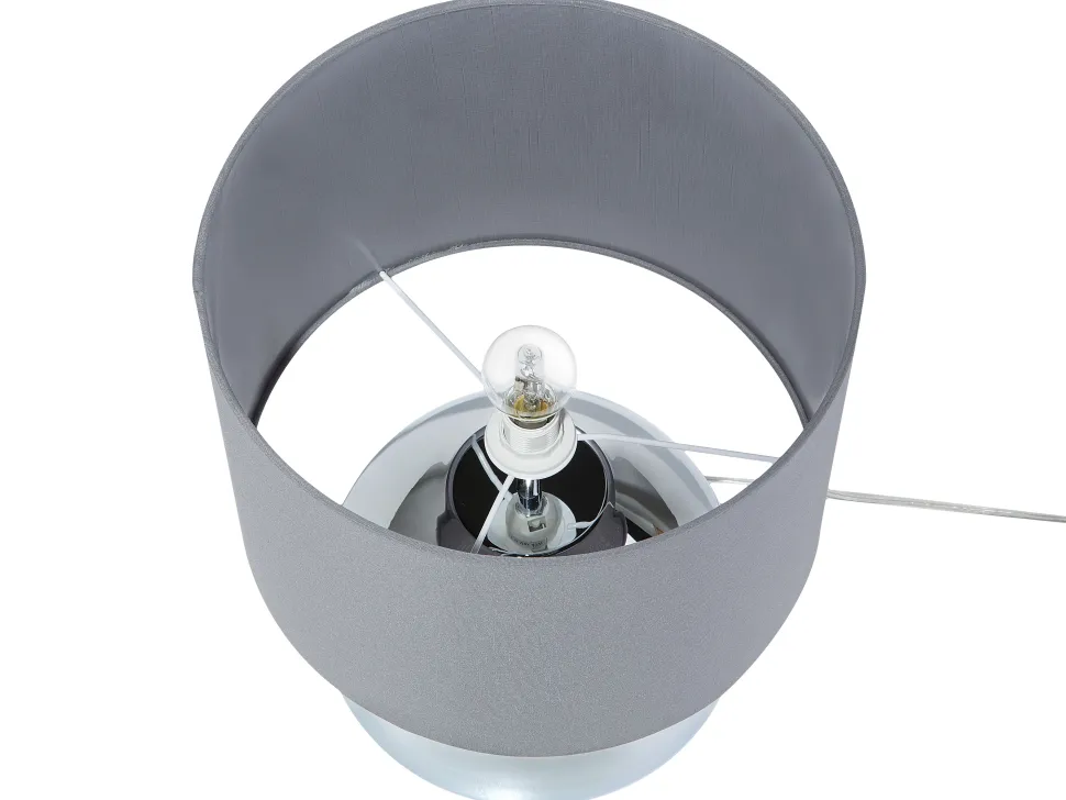 Tischlampe Grau 41 Cm Trommelform Ronava
