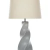 Tischlampe Grau 71 Cm Trommelform Belaya