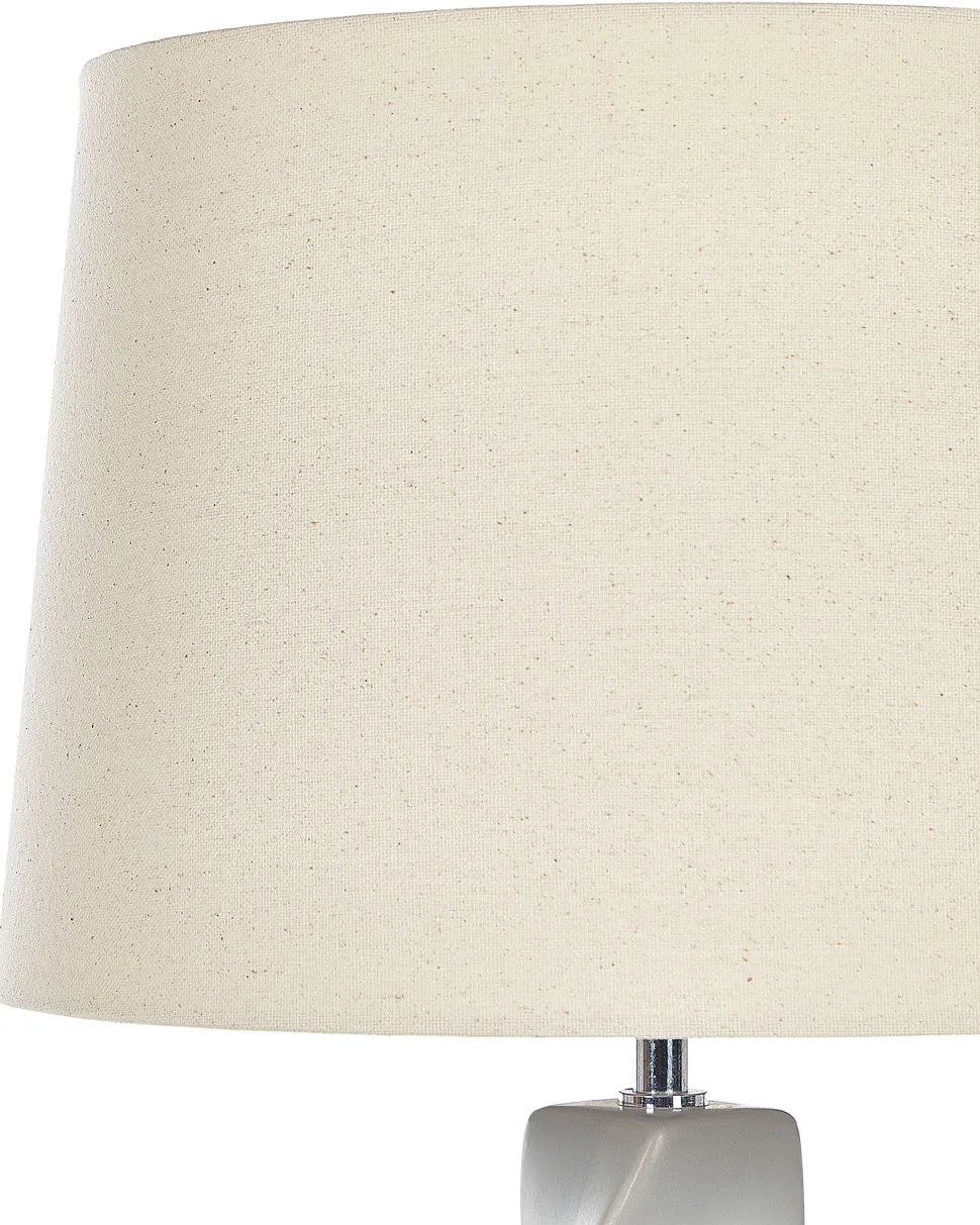 Tischlampe Grau 71 Cm Trommelform Belaya