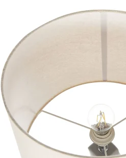 Tischlampe Grau 71 Cm Trommelform Belaya
