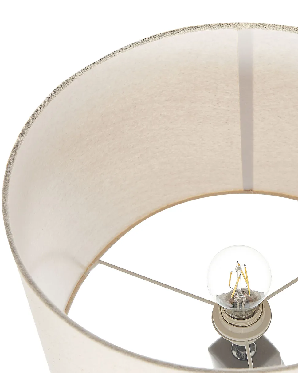 Tischlampe Grau 71 Cm Trommelform Belaya