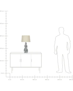 Tischlampe Grau 71 Cm Trommelform Belaya