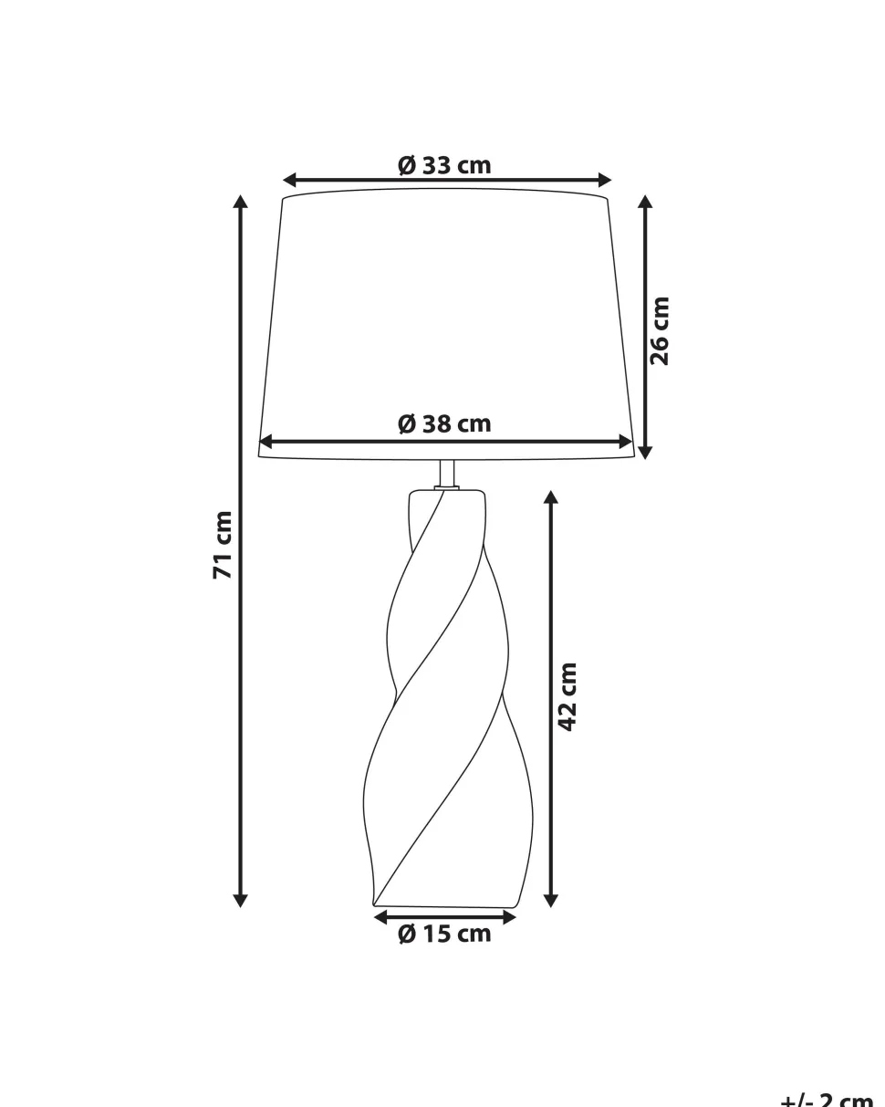 Tischlampe Grau 71 Cm Trommelform Belaya