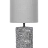 Tischlampe Grau 43 Cm Trommelform Ider