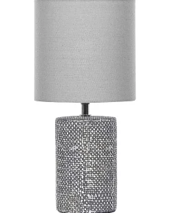 Tischlampe Grau 43 Cm Trommelform Ider