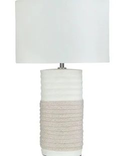 Tischlampe Hellbeige 38 Cm Trommelform Navia