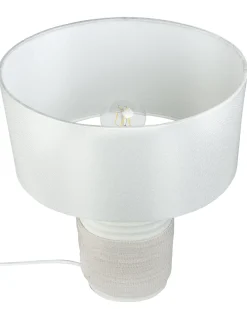 Tischlampe Hellbeige 38 Cm Trommelform Navia