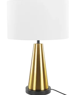 Tischlampe Hellbeige / Gold 60 Cm Trommelform Sandon