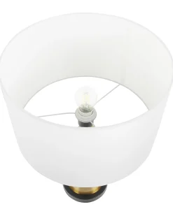 Tischlampe Hellbeige / Gold 60 Cm Trommelform Sandon