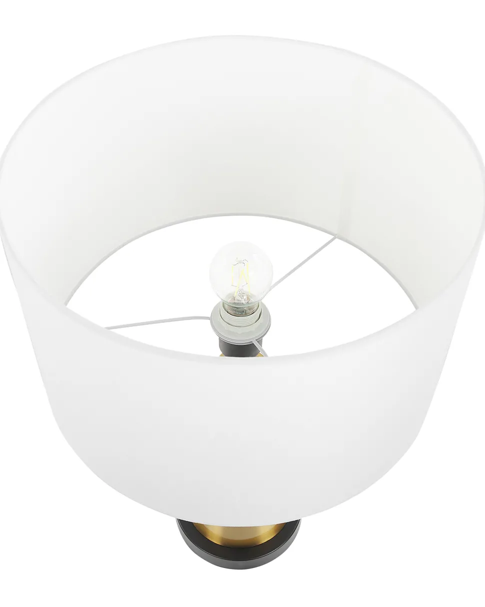 Tischlampe Hellbeige / Gold 60 Cm Trommelform Sandon