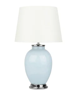 Tischlampe Hellblau 56 Cm Trommelform Brenta