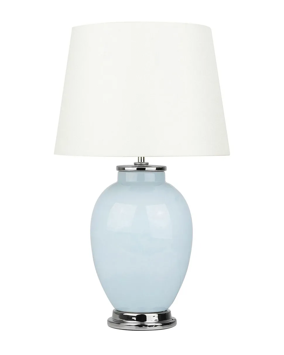 Tischlampe Hellblau 56 Cm Trommelform Brenta