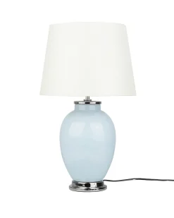 Tischlampe Hellblau 56 Cm Trommelform Brenta