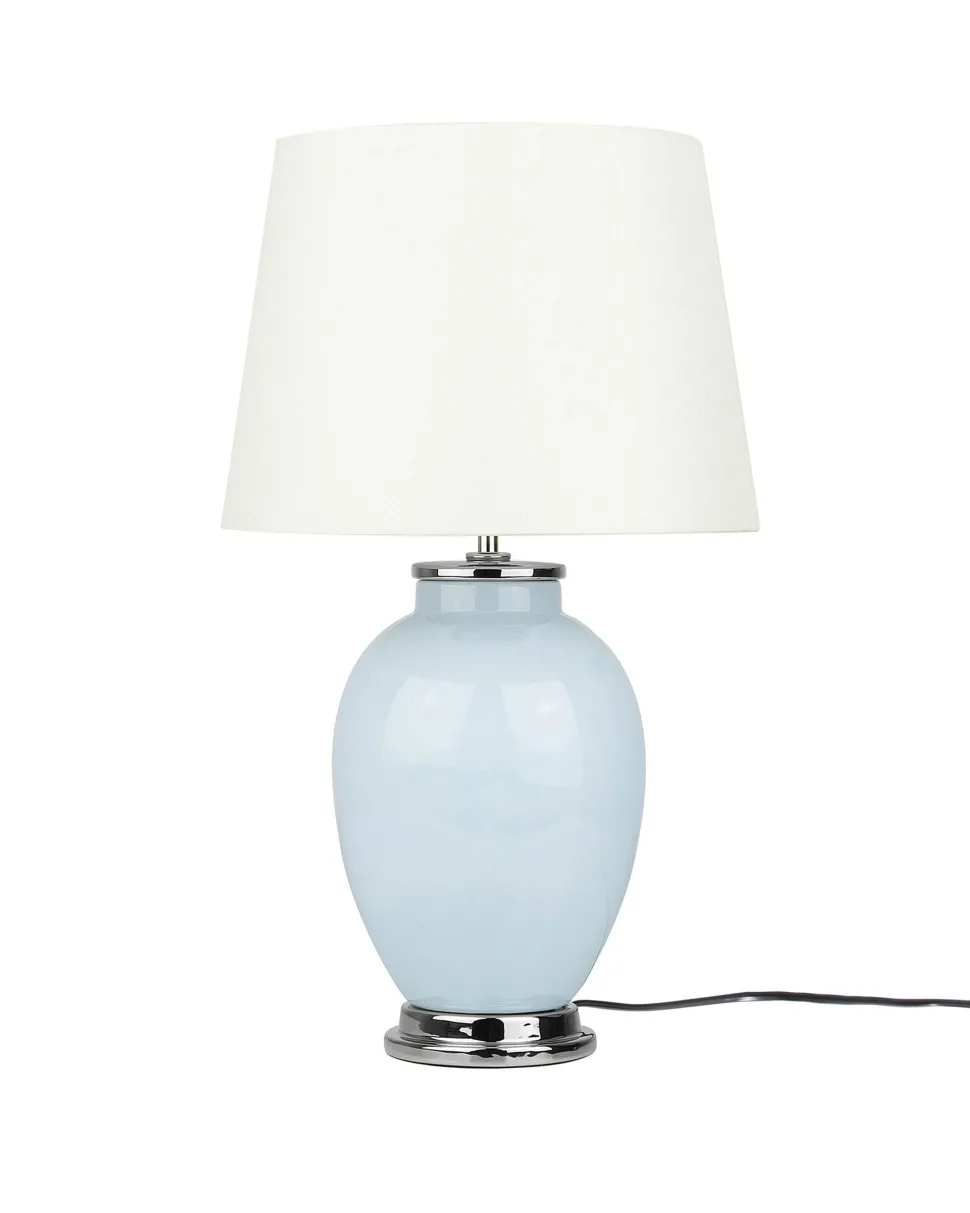 Tischlampe Hellblau 56 Cm Trommelform Brenta