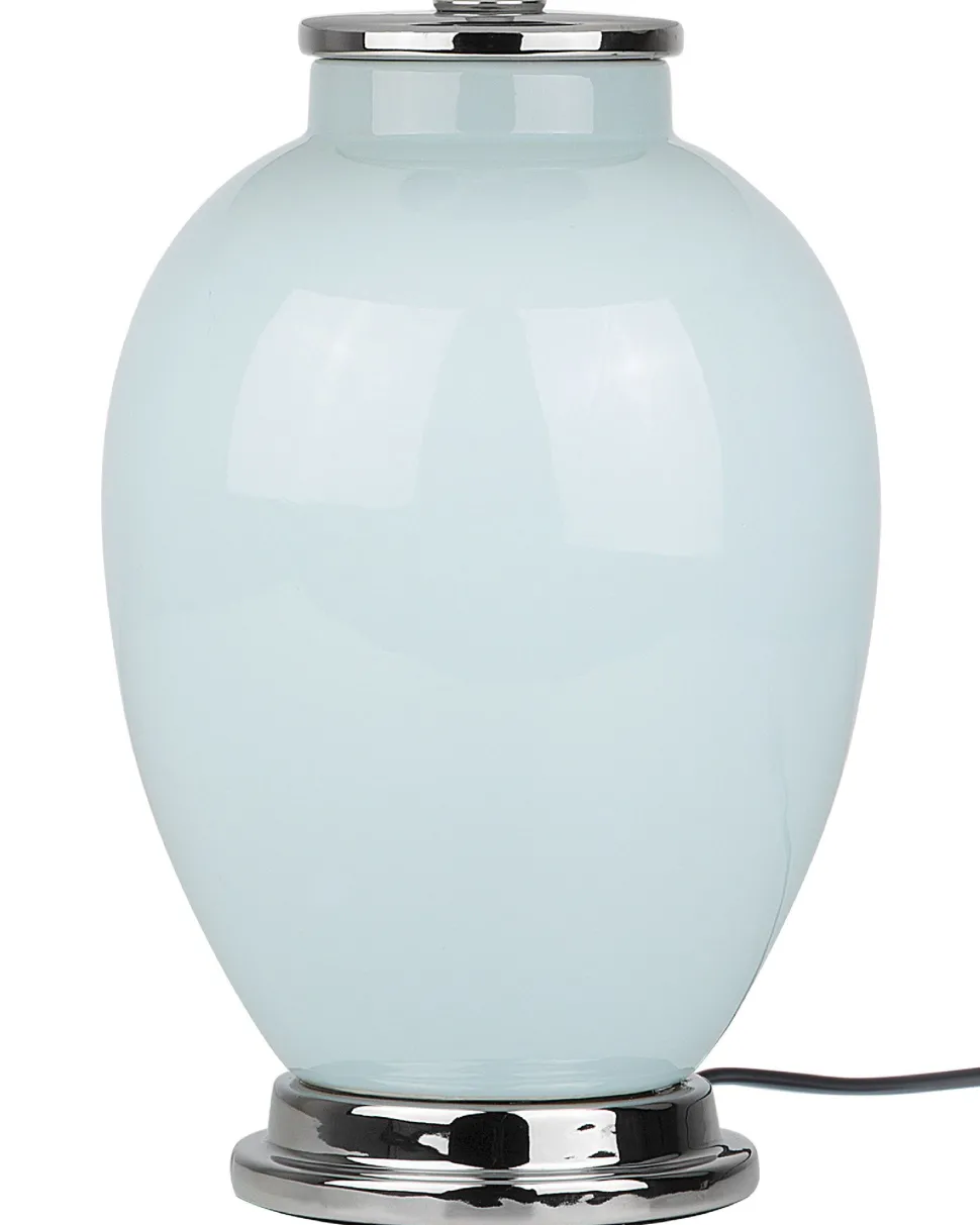 Tischlampe Hellblau 56 Cm Trommelform Brenta