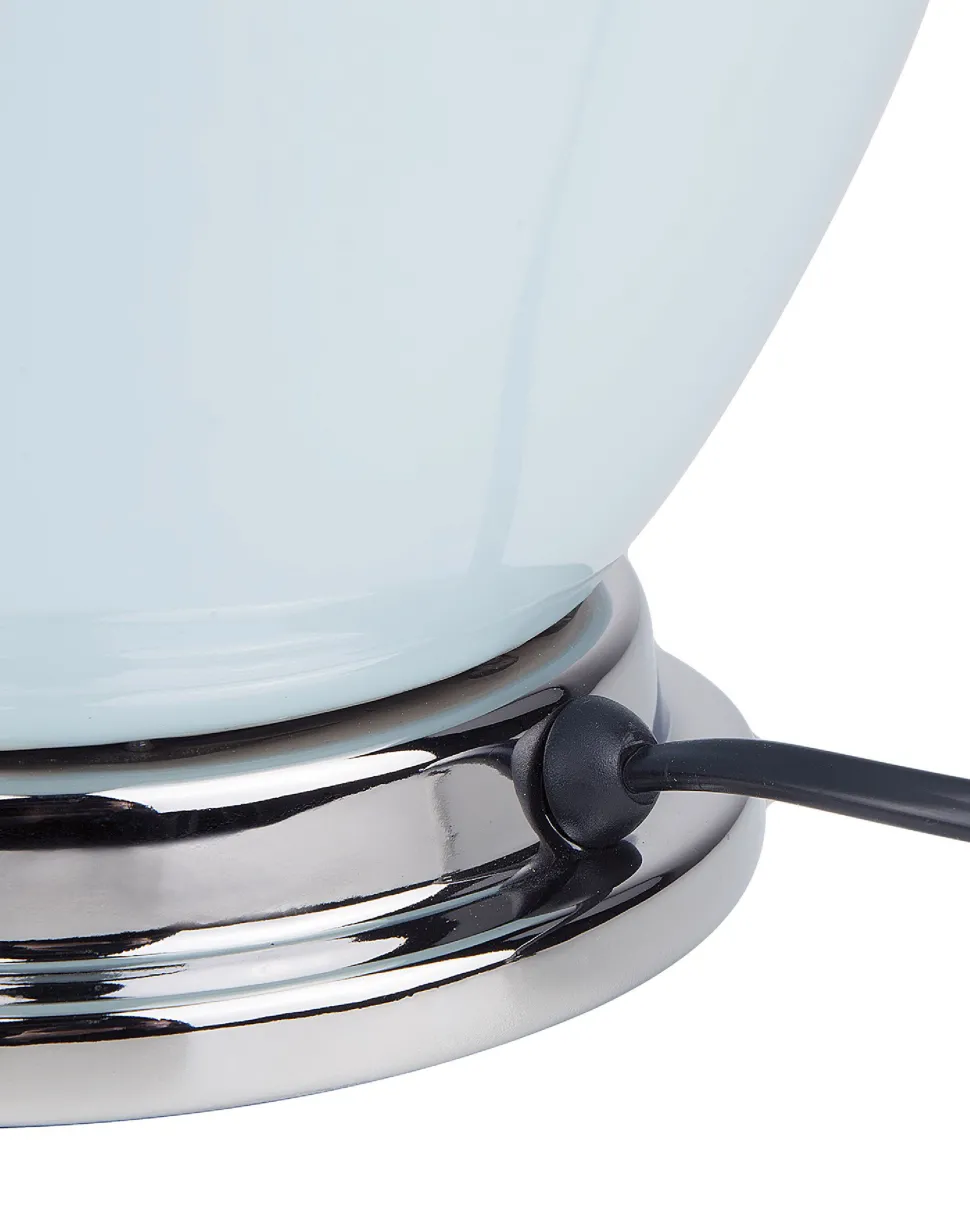 Tischlampe Hellblau 56 Cm Trommelform Brenta