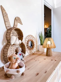 Tischlampe Heller Holzfarbton 28 Cm Kegelform Clyde