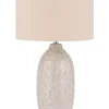 Tischlampe Keramik Beige 57 Cm Trommelform Salza
