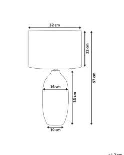 Tischlampe Keramik Beige 57 Cm Trommelform Salza