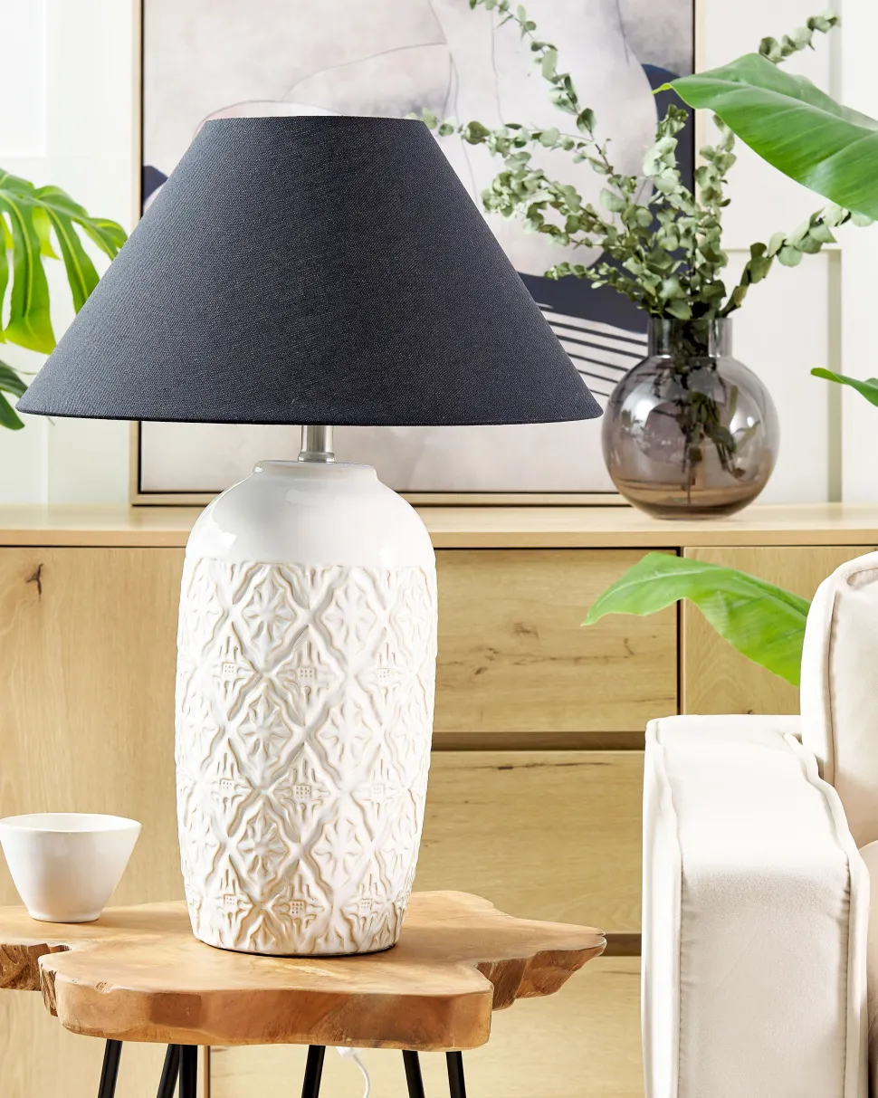 Tischlampe Keramik Beige 56 Cm Telire