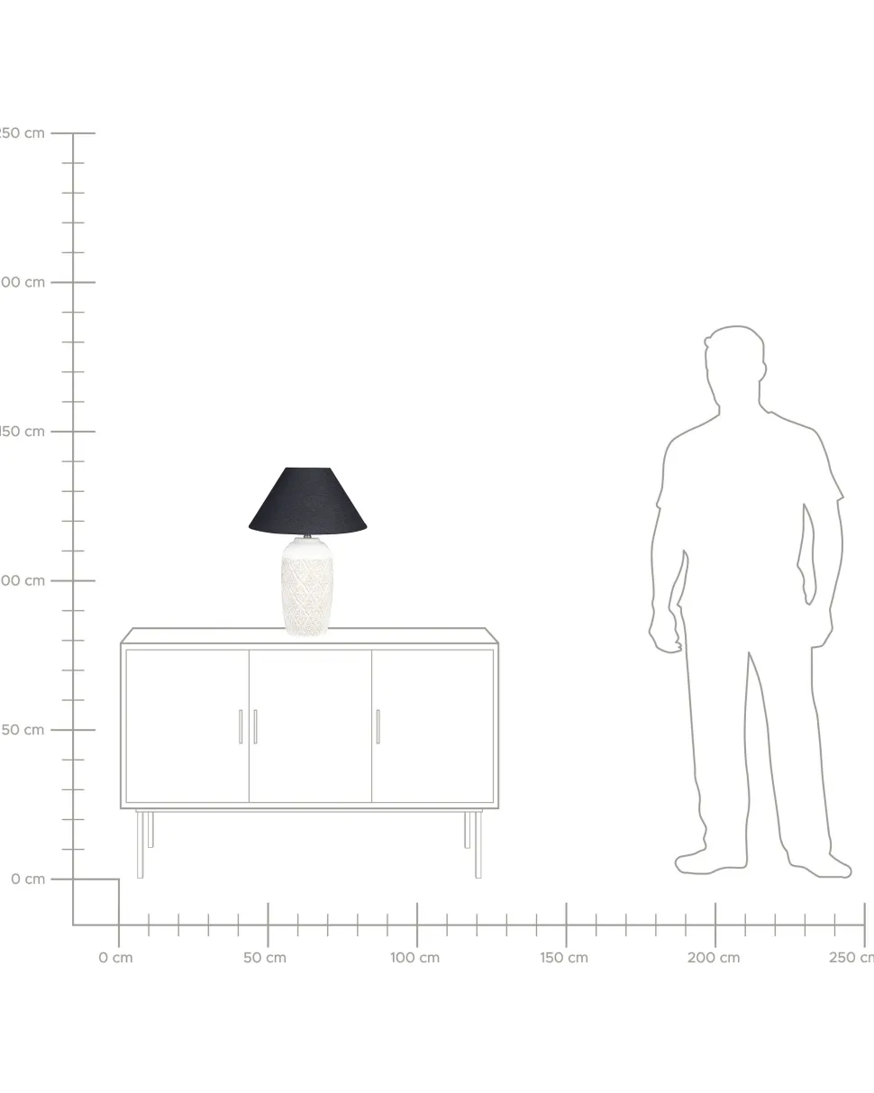 Tischlampe Keramik Beige 56 Cm Telire