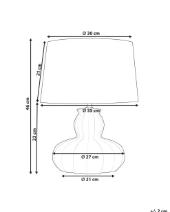 Tischlampe Keramik Beige 46 Cm Trommelfrom Malabuka