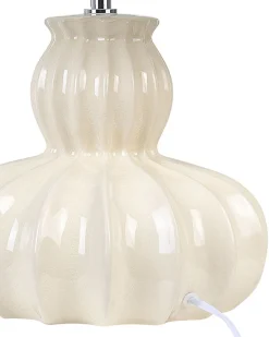 Tischlampe Keramik Beige 46 Cm Trommelfrom Malabuka