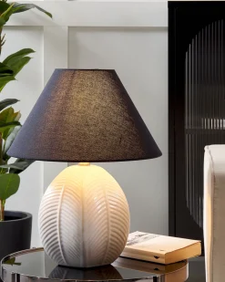 Tischlampe Keramik Beige 42 Cm Cadena