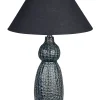 Tischlampe Keramik Dunkelblau/Schwarz 60 Cm Matina