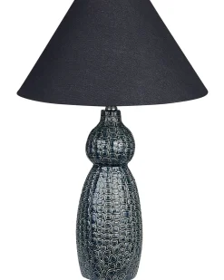 Tischlampe Keramik Dunkelblau/Schwarz 60 Cm Matina